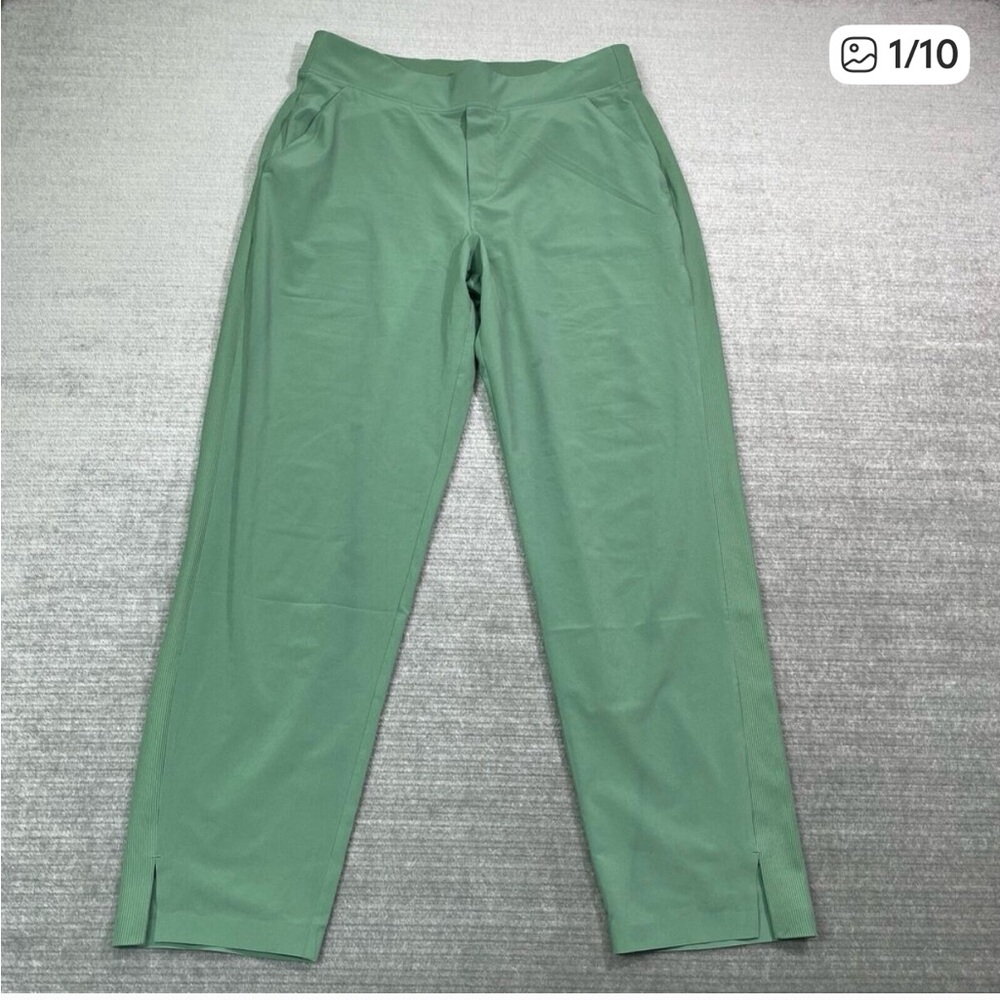 Athleta Pants Women 10 Green Brooklyn Textured Jogger Athleisure Gym Pull On